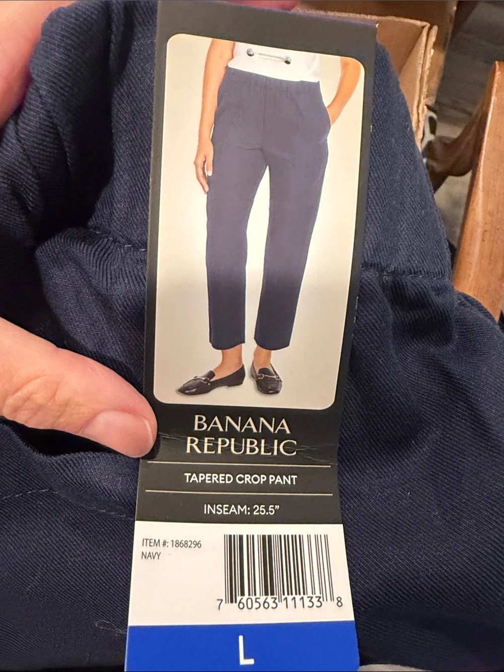 NEW Banana Republic Navy Women's Pull-On Linen blend Pants